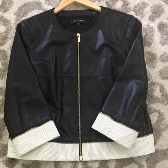 RARE and incredibly unique St. John Leather Jacket - 10🤘 - Picture 1 of 6